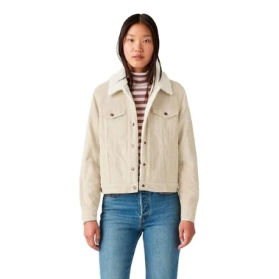 Image of Levi&#039;s Women&#039;s Original Sherpa Trucker Jacket, Egret, XS