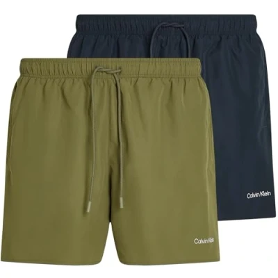 Image of Calvin Klein Swimwear 2 PACK Swimming shorts, Men&#039;s, Size: Large, Dark sapphire/burnt olive