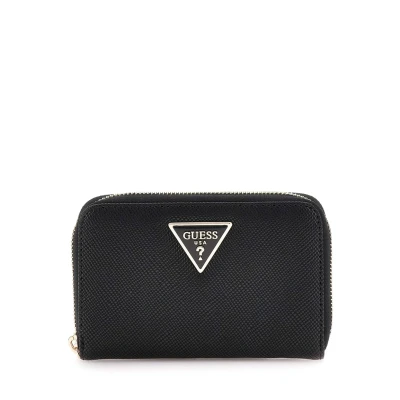 Image of Guess Laurel Medium ZIP Around Wallet, Women&#039;s, Size: One Size, Schwarz