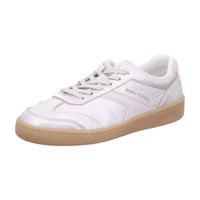 Image of Marc O&#039;Polo Court Trainers, Women&#039;s, Size: 4, Silver coloured Leather