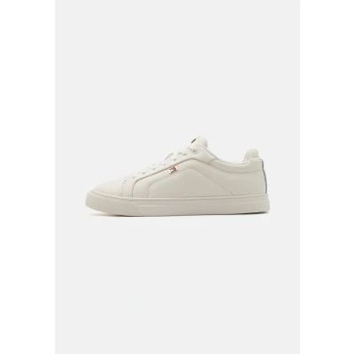 Image of Tommy Hilfiger Womens ICON Court FLAG Trainers, Women&#039;s, Size: 3.5, Ivory petal Leather