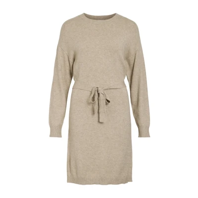 Image of VILA Viril Oneck BELT Dress Jumper dress, Women&#039;s, Size: XS, Natural melange