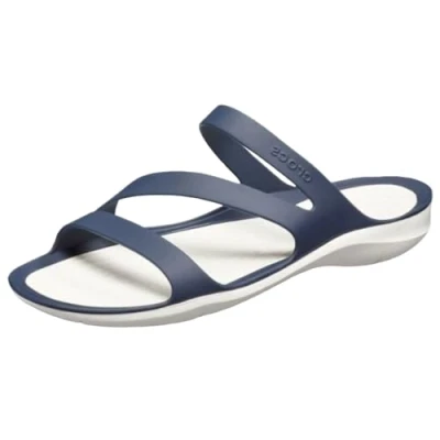Image of Crocs Swiftwater Mules, Women&#039;s, Size: 8, Navy/white shoes