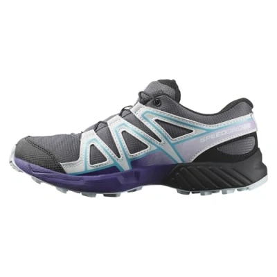 Image of Salomon Speedcross Unisex Hiking shoes for kids, Size: 4, Turbulence/ballad blue/liberty Imitation leather/ textile