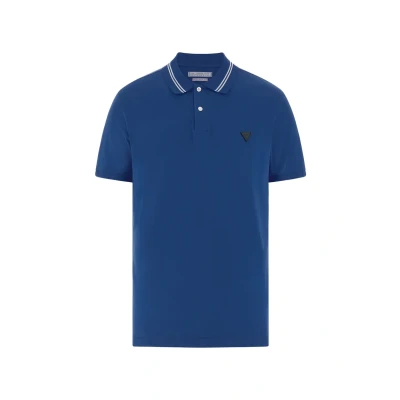 Image of Blue Cotton Polo Shirt