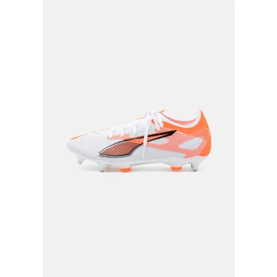 Image of Puma Ultra 5 Match MXSG Screwin stud football boots, Men&#039;s, Size: 10, White/black/glowing red Textile/synthetics