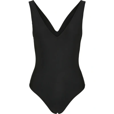 Image of Urban Classics Ladies Recycled HIGH LEG Swimsuit Swimsuit, Women&#039;s, Size: Large, Black