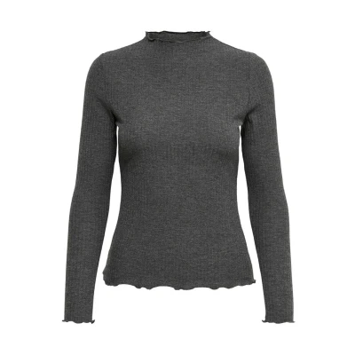 Image of ONLY Onlemma HIGH NECK Jumper, Women&#039;s, Size: XS, Dark grey melange
