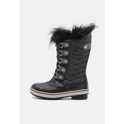 Image of Sorel Youth Tofino II WP Unisex Winter boots for kids, Size: 3.5, Black/quarry Imitation leather/ textile