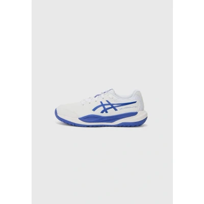 Image of Asics GEL Resolution X Unisexx Multicourt tennis shoes for kids, Size: 2.5, White/blue