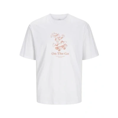 Image of Jack &amp; Jones Print Tshirt Bright white, Men&#039;s, Size: Small, white