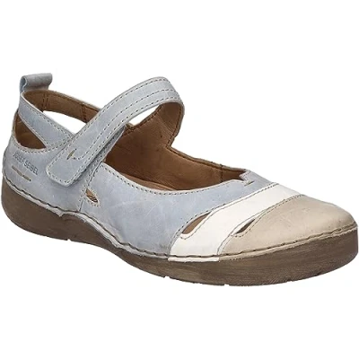 Image of Josef Seibel Fergey Ankle strap ballet pumps, Women&#039;s, Size: 4, Skyblue multi Leather