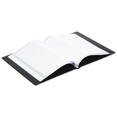 Image of Rillstab Original Display Book (10 Transparent/Clear Pockets) A5 Front Page Ring Binder Portfolio &amp; Project Presentation Folder for Meetings Conferences Poly Clear Pocket Black 99514