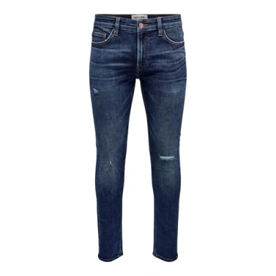 Image of Only &amp; Sons Men&#039;s Pants, Dark Denim Blue, 34W / 34L