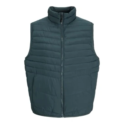 Image of JACK &amp; JONES Men&#039;s Jjestate Packable Bw Collar Noos Quilted Vest, Magical Forest, S