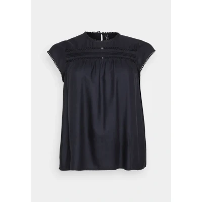 Image of VERO MODA Women&#039;s Vmdebbie Pleat S/L Top WVN Ga Curve Noos Blouse, Black, 20 Plus