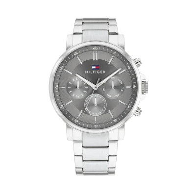 Image of Tommy Hilfiger Tyson Chronograph watch, Men&#039;s, Size: One Size, Silver, grey