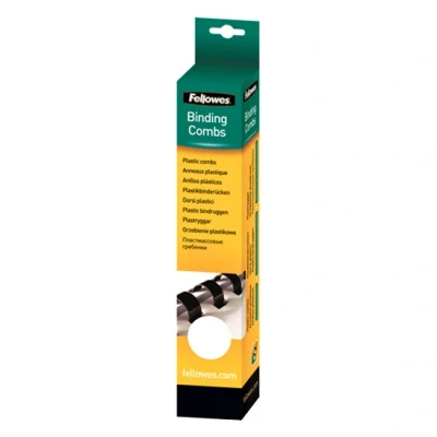 Image of Fellowes A4 8 mm Plastic Binding Combs for Comb Machine, Binds 21 to 40 Pages, White, Pack of 25, 5330403