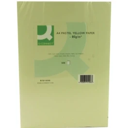 Image of Q Connect Yellow A4 Copier Paper 80gsm Ream (Pack of 500) KF01096