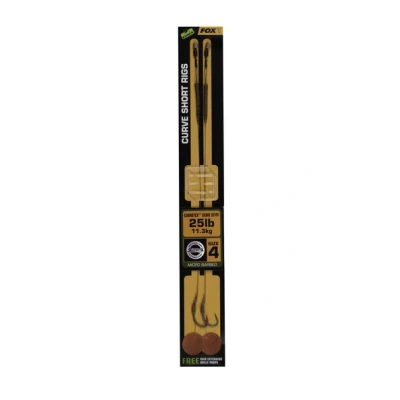 Image of Fox Edges Curve Short Camotex Semi Stiff Rig 25lb Size 4 (2 pcs) Karper onderlijnen