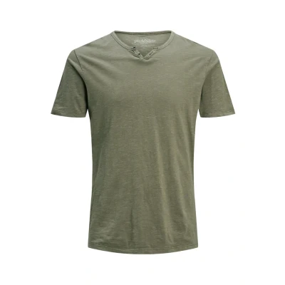 Image of Jack &amp; Jones Jjesplit NECK SS NOOS Basic Tshirt, Men&#039;s, Size: XXL, Dusky green