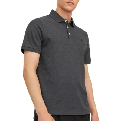 Image of Jack &amp; Jones Jjepaulos Polo shirt, Men&#039;s, Size: Large, Dark grey melange