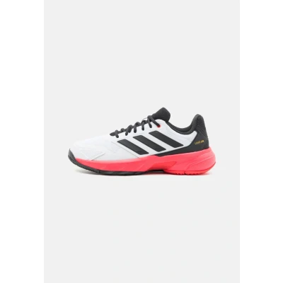 Image of adidas Performance Courtjam Control 3 Multicourt tennis shoes, Men&#039;s, Size: 9, Footwear white/core black/lucid red shoes