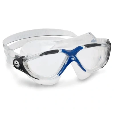 Image of AQUASPHERE Vista Swimming Goggles for Men and Women with UV Protection Silicone Seal, Anti Fog Leak Proof Lenses, Blue Transparent Lenses