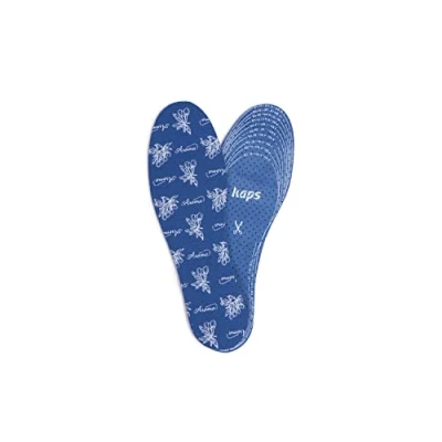 Image of Kaps Aroma Blue Insoles for Shoes Boots with Goji Berry &amp; Sea Salt, Perforated Inserts Air Circulation, 1 Pair Unisex Odour Busting Inserts, Cut to Fit