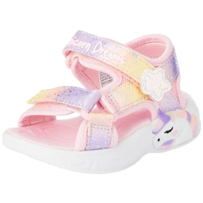 Image of Skechers Girl&#039;s Trainers, Light Pink Textile Multi Trim, 7 UK