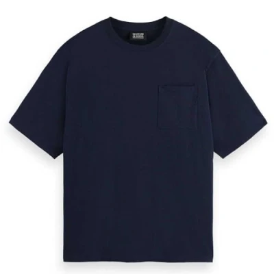 Image of Scotch &amp; Soda CORE 3 Crosses Loose FIT Pocket Basic Tshirt, Men&#039;s, Size: Small, Night
