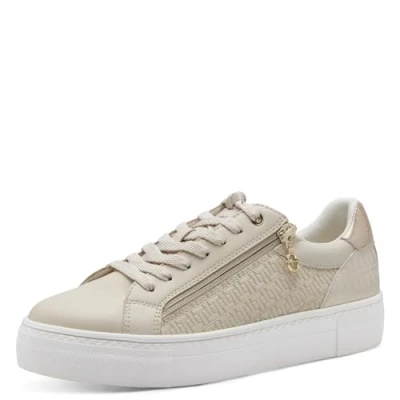 Image of Tamaris Trainers, Women&#039;s, Size: 4, Ivory/gold High quality imitation leather