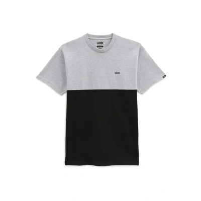 Image of Vans Colorblock TEE Print Tshirt, Men&#039;s, Size: XS, Athletic heather/black