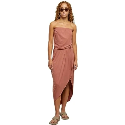 Image of Urban Classics Bandeau Maxi dress, Women&#039;s, Size: 4XL, Terracotta