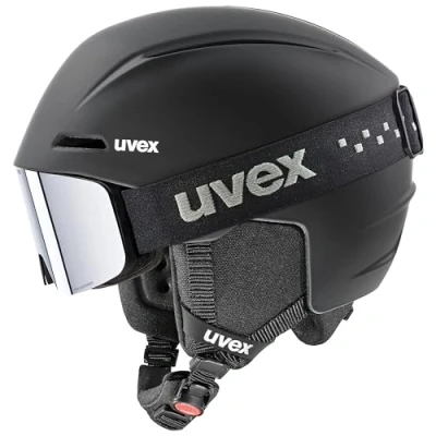 Image of uvex Unisex Kids, viti set ski helmet &amp; goggles, black matt, 54 58 cm
