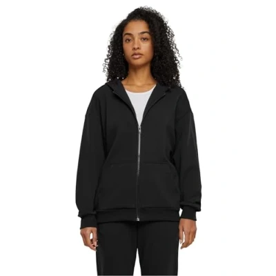 Image of Urban Classics COZY Oversized Zipup sweatshirt, Women&#039;s, Size: 4XL, Black