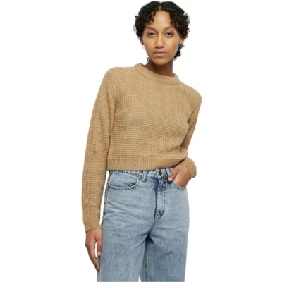 Image of Urban Classics Short Waffle Jumper, Women&#039;s, Size: XL, Warmsand