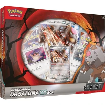 Image of Pokémon TCG: Bloodmoon Ursaluna ex Box (1 Foil Promo Card, 2 Cards, 1 Oversize Card &amp; 4 Booster Packs)