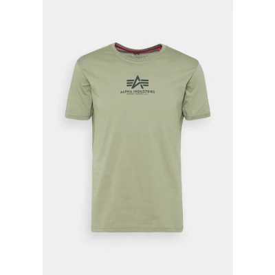 Image of Alpha Industries Print Tshirt, Size: XS, Oliv