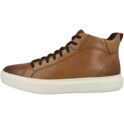 Image of Geox Hightop trainers Light brown, Men&#039;s, Size: 11, brown Leather and textile