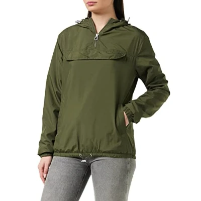 Image of Urban Classics Basic Windbreaker, Women&#039;s, Size: XXL, Dark olive