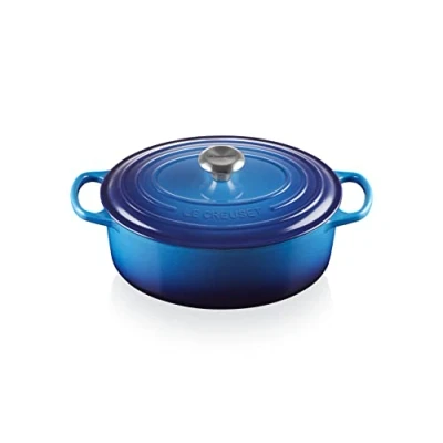 Image of Le Creuset Casserole Oval Signature Azure ø 29 cm / 4.7 Liter