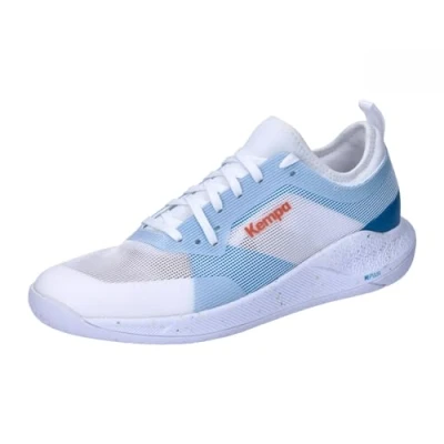 Image of Kempa Kourtfly Handball shoes, Men&#039;s, Size: 13, White blue Mesh