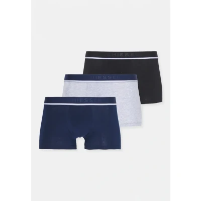 Image of Schiesser 3PACK Boxershorts Organic Cotton 95/5 Pants, Men&#039;s, Size: Medium, Blue/black/grey