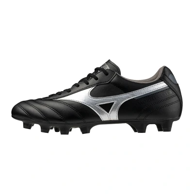 Image of Mizuno Morelia II CLUB Moulded stud football boots, Men&#039;s, Size: 10, Black/galaxy silver/dark shadow High quality imitation leather