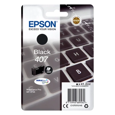 Image of Epson 407 Black Keyboard Genuine, Ink Cartridge DuraBrite Ultra WorkForce Pro WF 4745DTWF