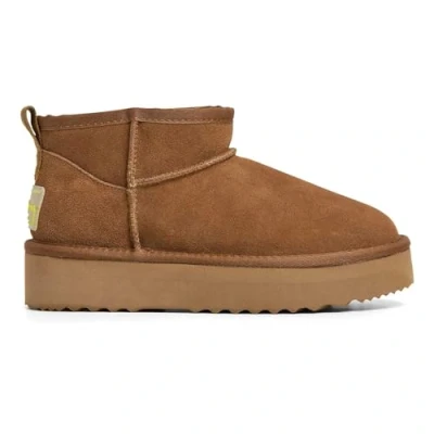 Image of Pepe Jeans Dissy Young Platform ankle boots, Women&#039;s, Size: 7, Tobacco brown Suede