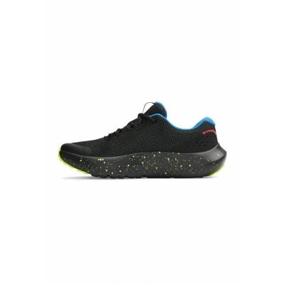 Image of Under Armour Kids Surge 4 Running Shoes Unisex Juniors, Black High Vis Yellow White, 3 UK