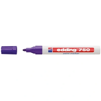 Image of Edding 750 Gloss Paint Marker Violet 1 Round tip 2 4 mm Pen for Glass, Pebbles, Wood, Plastic, Paper Waterproof, High Coverage