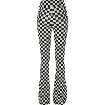 Image of Urban Classics Damen Checked Leggings Trousers, Women&#039;s, Size: Small, Black lightasphalt